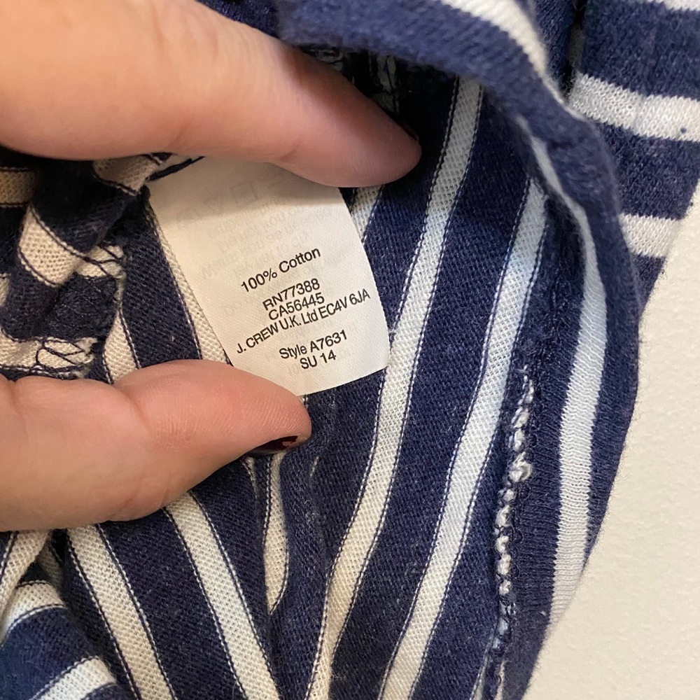 J.Crew navy & white jeweled bling striped t-shirt - Picture 4 of 7